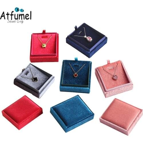 Creative Fabric Earring Necklace Box Fashion Marriage Jewelry Organizer Pendant Packaging Gift Box Engagement Earring Box