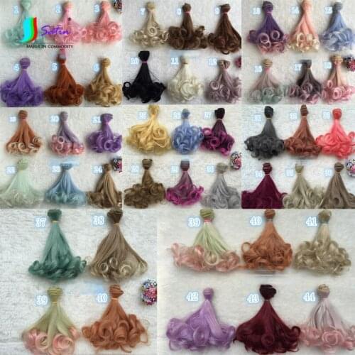 15cm 25cm Cute Lolita Candy Gradient Wavy Curly Perm Doll Wig Hair DIY Hand Doll BJD Ob SD Head Decoration Curly Perm Wig Hair