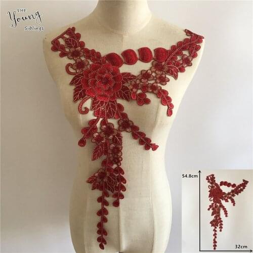 Fashion Exquisite Embroidery Lace Collar DIY Lace Fabric Neckline Sewing Decoration Wedding Dress Accessories Handicrafts