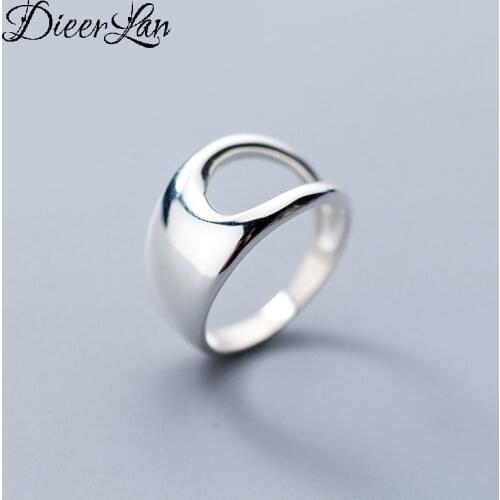 Fashion 925 Sterling Silver Circle Rings For Women Engagement Statement Finger Rings anillos mujer