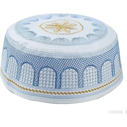 Muslim Hats Cotton Embroidery Arab Men Prayer Hat Musliman Turban Man Hijab Bonnet Saudi Arabian Islam Jewish India Caps