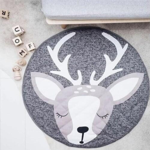 Newborn Baby Padded Play Mats Soft Cotton Crawling Mat Girls Game Rugs Round Floor Carpet For Kids Interior Room Decorate