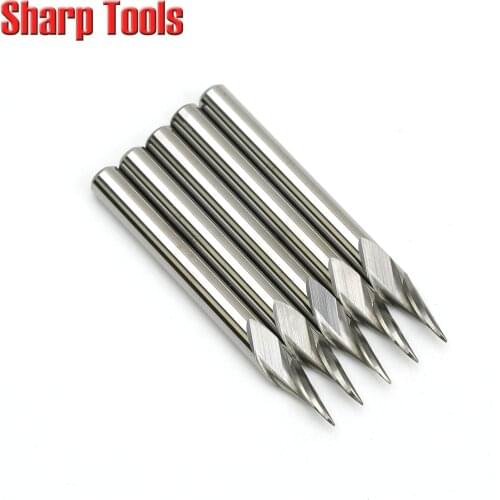 0.2-0.5mm Tip 4x60 Angle Single Flute Milling Cutter V Bit Engraving Tool CNC Metal Solid Carbide Carving Cutters Router Endmill