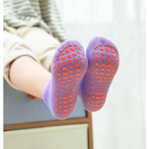 Non-slip Floor Socks Unisex Girl Boy Trampoline Socks Children Indoor Activities Socks Cotton Candy Color Soft Short Ankle Socks