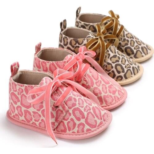 New Toddler Newborn Baby Boy Girl Leather Soft Sole Crib Shoes Sneakers Prewalker Leopard Warm First Walkers 0-18 Month