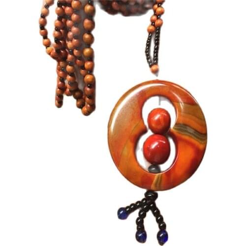 Natural Warring States Red Agate Necklace Sweater Chain