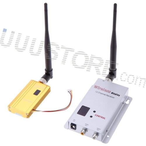 Partom FPV 1.2G 1.2Ghz 1500mW 8 Channels Wireless Transmitter and 12 Channels Receiver Professional Kit for CCCTV DJI Phantom