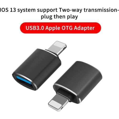 OTG Adapter for iPhone Xs 11 12 Pro Max Converters Charging Data for iPad IOS 13 To USB 3.0 Suport U Disk Smartphone Accessories