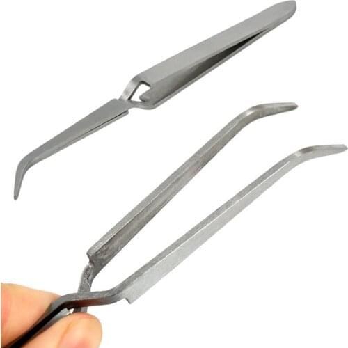 1pcs Stainless Steel Cross Action Tweezers Nail Styling Clip Manicure Nail Art Tools Shaping Tweezer Acrylic UV Gel Curve Fixed