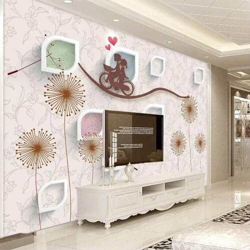 Custom Photo Wallpapers Diamond Dandelion European Pattern Wall Cloth For Living Room Sofa Background Wall Decor Mural Painting