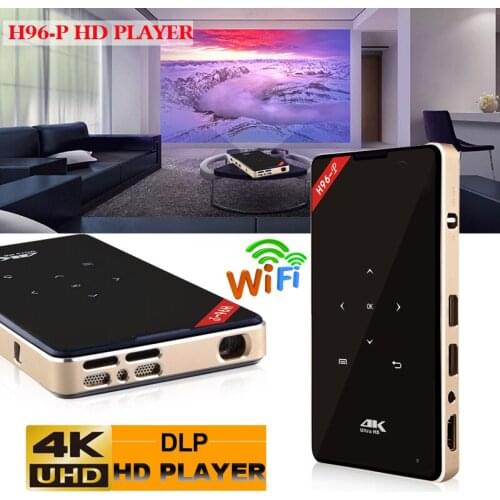 2018 H96-P Portable Projector Amlogic S905X Quad core 1GB+8GB/2GB+16GB DLP 0.3inch DMD Android TV Box pocket HD Home Theater