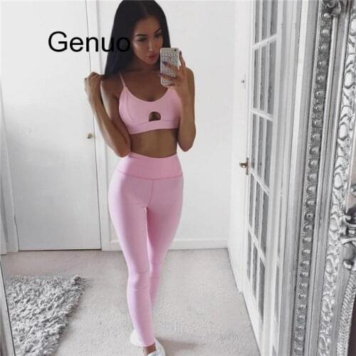 Casual Sporting Tracksuit Women 2 Piece Set Fitness Clothes Workout Sportswear For Female High Waist Leggings And Bra Suit