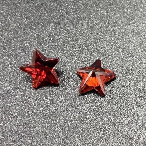 Size 3x3mm~10x10mm 5A Quality Star Shape Garnet Cubic Zirconia Stone Star Cut CZ Gems For DIY Jewelry Free Shipping