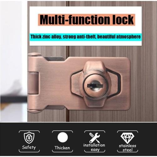 Stainless Steel Plating Self Locking Security Hasp Staple Lock Cupboard Padlock Door/Shed/Gate/Van Lock/desk/close with 2 Keys