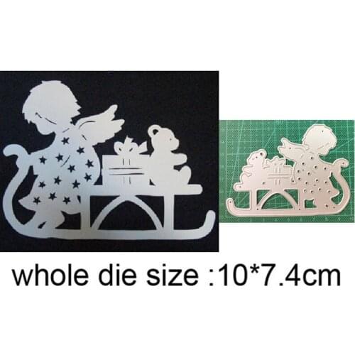 Craft dies Sleigh pulling gift bear Metal Cutting Dies Stencil for Scrapbooking dies Album/photo Card Embossing Die Cut New 2020