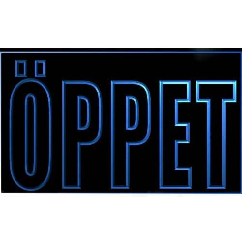 M1000 OPPET Swedish Open LED Neon Light Light Signs On/Off Switch 20+ Colors 5 Sizes