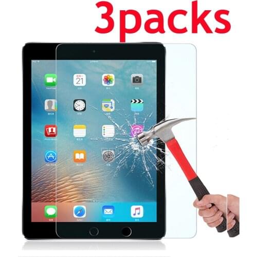 3packs tempered glass screen protector for Ipad 2 3 4 air 12 pro 7.9 9.7 10.2 7th 8th generation 10.5 2018 2019 mini 5 for Apple