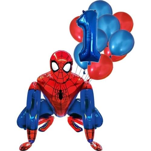 1set 3D Spiderman Iron Man Superhero Theme Foil Balloons Boy Birthday Party Decoration Baby Shower Supplies Kids Toy Gifts
