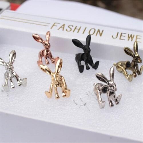 1Pcs(Not Pair) Creative Rabbit Stud Earring Bunny Animal Earring for Women Punk Jewelry Gift