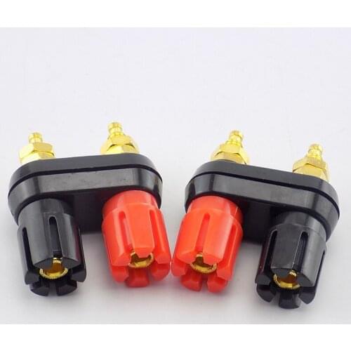 1pcs banana plug Speaker Gold plating POST terminal connector banana socket Dual Female Banana Plug for Speaker Amplifier