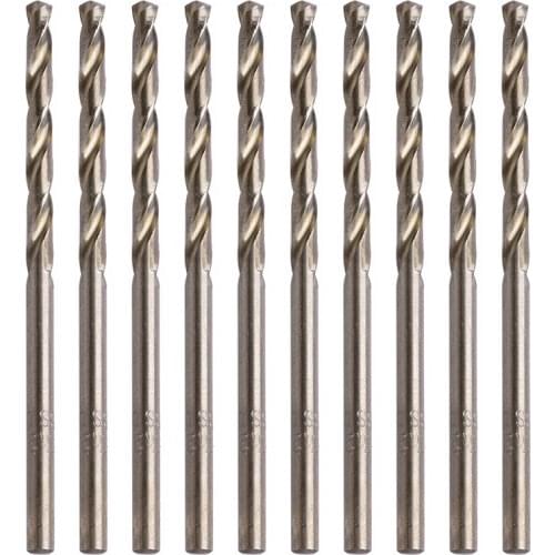 10Pcs 3.2mm M35 Round Shank HSS-Co Cobalt Twist Drill Spiral Drill Bit
