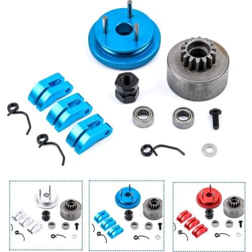 14T Gear Flywheel Assembly 1/8 RC Car Bearing Clutch Bell Shoes Nut Springs Parts Accessories