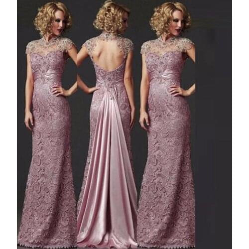 2021 Plus Size Mother Of The Bride Dresses Mermaid Cap Sleeves Floor Length Lace Beaded Long Groom Mother Dresses For Weddings