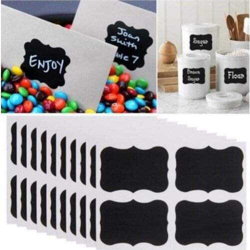 36pcs PVC Creative Chalkboard Blackboard Craft Stickers Jar Label Tags Kitchen Decor