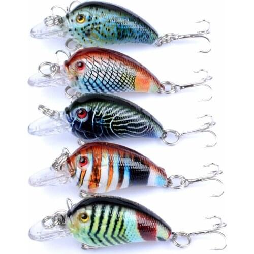 4.5cm 4.2g 5pcs/lot Painted Suspension Bait for Freshwater Saltwater Fishing Lure SP Crank Artificial Hard Bait Free Shipping