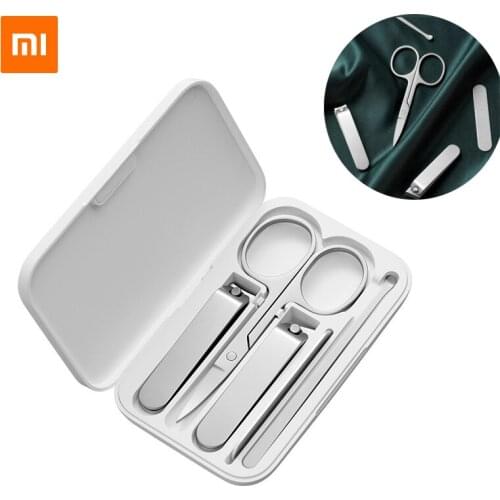 Original 5pcs Xiaomi Mijia Stainless Steel Nail Clippers Set Trimmer Pedicure Care Clippers Earpick Nail File Scissors Tool