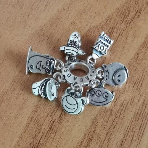 925 Sterling Silver Cartoon Toy Character Spacer Charm European Jewelry