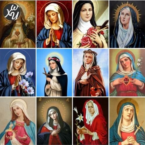 Diamond Painting Maria Full Drill Cross Stitch Kits for Adults Religious Square Round Mosaic Accessories Rhinestones Home Decor