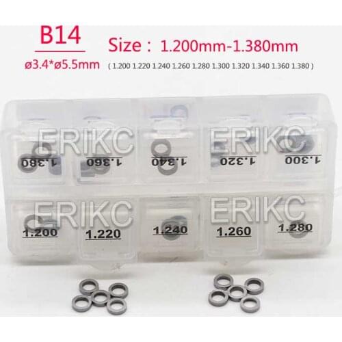 B14 1.20-1.38mm Diesel Injector Adjusting Shims B14 1.40-1.58mm Common Rail Gasket Repair Washer for Bosch 0445110 120 Injectors
