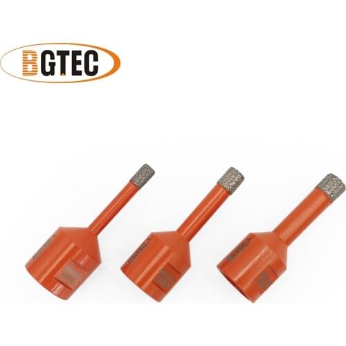 BGTEC 3pcs M14 6/8/10MM Vacuum Brazed diamond drilling drill core bits dry drilling hole saw for granite marble tile ceramic