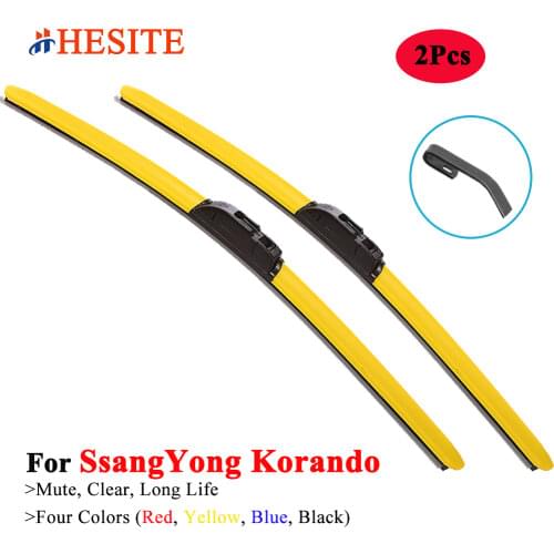 HESITE Colorful Front Car Wipers For Ssangyong Korando 2 C C200 KJ New Accessories 2011 2012 2013 2014 2015 2019 2020 Black Blue