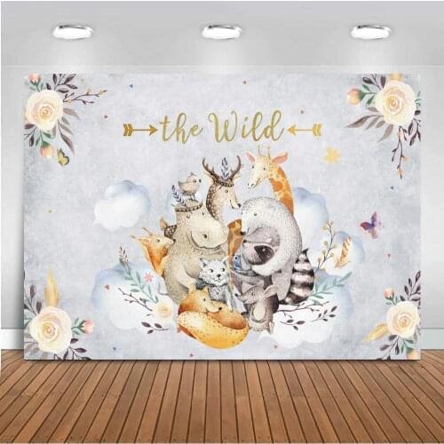 Wild One Backdrop Animal Tribal Party Background Chirlden Birthday Party Banner Backdrops Cake Table Booth Decoration