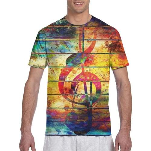 Abstract Music Notes And Violin Clef T shirt Man T-shirt 2020 Summer Round Neck Tshirts Tee Shirts Men Streetwear Short Sleeve