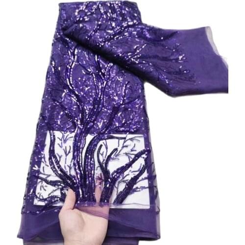 Classic Design Fashionable Tulle Embroidery French Net Lace Fabric 20BZL-62401 with Sequins for Party Dress