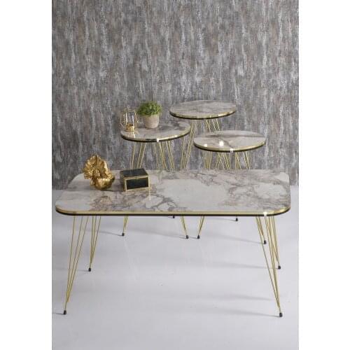 Zigon Coffee Table And Medium Coffee Table Set Kr Double Gold Ephesus Tel