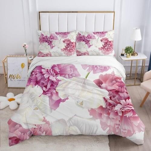 Flower Luxury Bedding set King Queen Euro Duvet cover set pillow case Bed linens Quilt cover 220x240 240x260 Two color