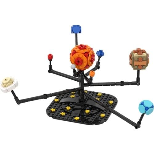 MOC Space Series Sun Moon Universe Eight Planets Building Blocks Mini Mars Mercury Bricks Idea Assemble Toys For Children Gifts