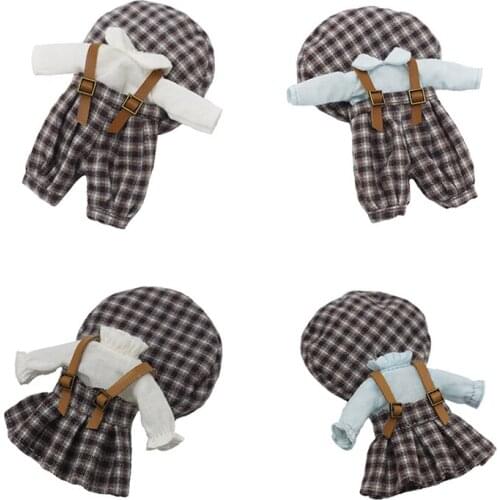 Doll Clothes Lovely lattice skirt+hat +Pant Suit for Ob11 GSC Molly Obitsu 11 1/12 BJD Doll Accessories