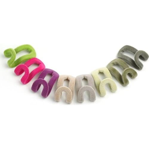120pcs/pack Mini Flocking Hanger Hooks Velvet Hanger Clips Cloth Wardrobe Hooks