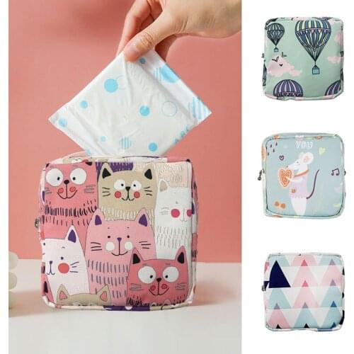 Fashion Women Small Cosmetic Bag Travel Mini Sanitary Napkin Storage Bag Coin Money Card Lipstick Storage Bag Wallet Bag