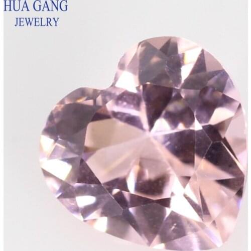 Morgan Nano Pink Stone Heart Shape Synthetic Gems For Jewelry 5x5~10x10mm Free Shipping