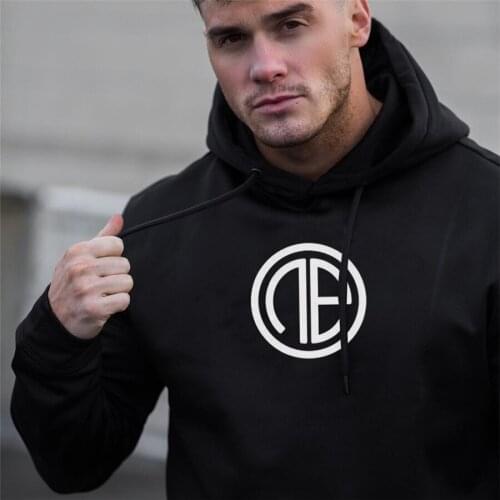 Mens fashion print fitness sport casual Long sleeved hoodie vest gym running training muscles bodybuilding cotton Sportswear