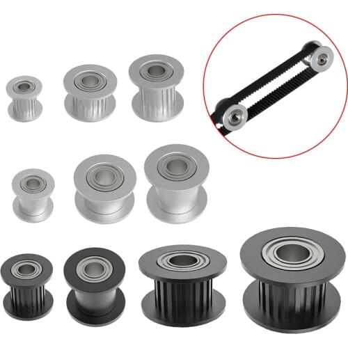 MEGA 20PCS GT2 Idler Pulley 20 Teeth 16 Teeth Bore 3mm 5mm with bearings 3D Printer Parts for 2GT Timing Belt Width 6mm 10mm
