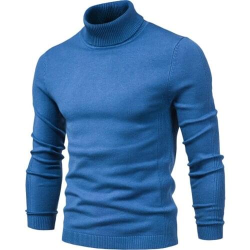 New Winter Turtleneck Thick Mens Sweaters Casual Turtle Neck Solid Color Quality Warm Slim Turtleneck Sweaters Pullover Men