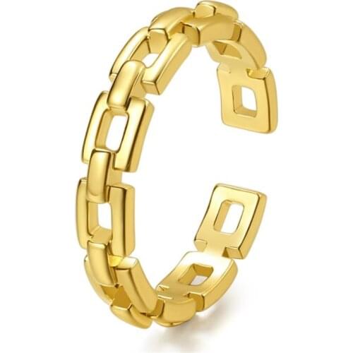 Lovers Unisex Opening Rings Simple Adjustable Chain Hipster Finger Ring Wedding Engagement Fashion Jewelry Gift for Women men
