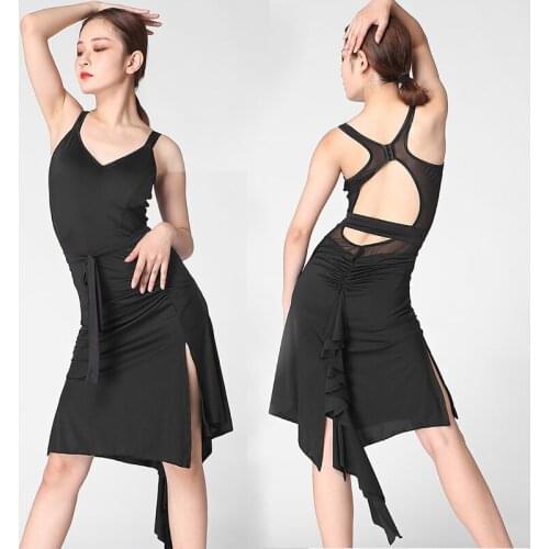 Latin Dance Dress Sexy Backless Adult Female Custom Practice Clothes Tango Salsa Cha Cha Samba Rumba Performance Wear DNV13708